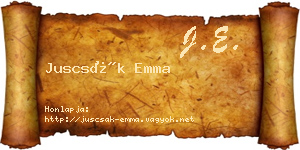 Juscsák Emma névjegykártya